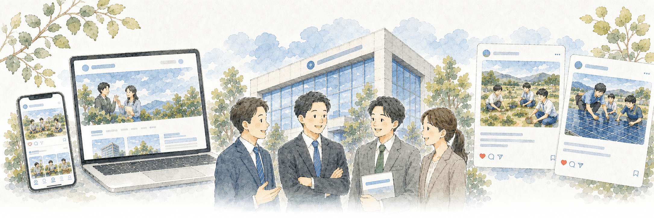 ウェブサイトを通じて未来の仲間へつなげる様子